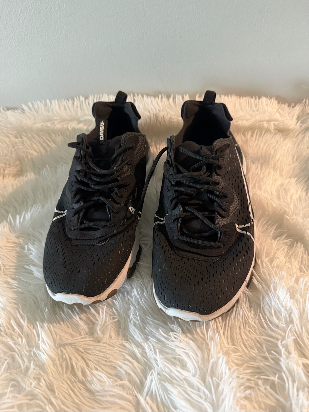 Nike React Vision Men’s Black Athletic Sneakers with White Accents